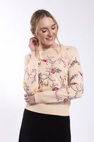 Maple Cliff Floral Embroidered Crewneck Sweater