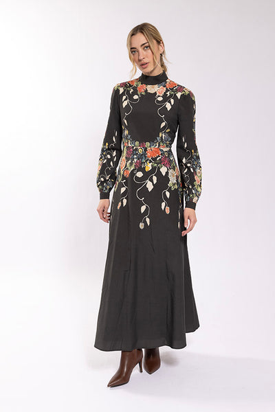 Maple Cliff Digital Print Floral Dress