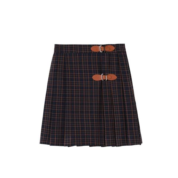 Nou Nelle Buckle Plaid Skirt