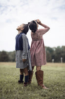 Bace Collection Flannel Gingham Overlay Shirt Dress