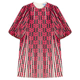 Pompomme Printed Pleated Dress