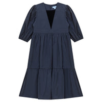 Pompomme Velvet Insert Taffeta Dress