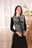 Sparrow Houndstooth Velvet Cardigan