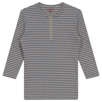24/7 Ribbed Striped Henley Zip Tee
