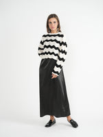 MiuMax Cropped Wave Knit Top