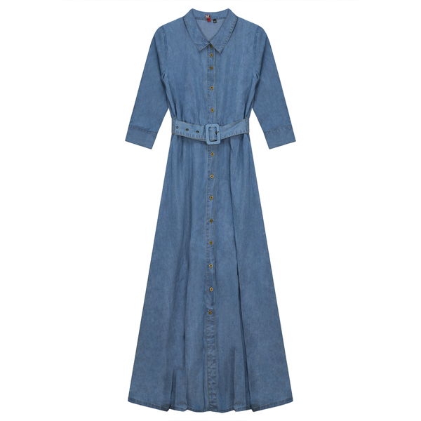 ginger denim dress GINGER Washed Denim Mini Dress