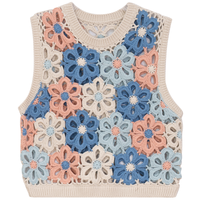 Noni Big Flowers Crochet Vest