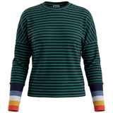 Dot Stripe Top w/ Color Cuff
