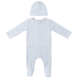 Little Fragile Stripe Pointelle Footie w Hat Set
