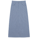 Urban Stripe Straight Denim Skirt