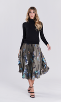Draw Butterfly Pleated Skirt