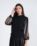 Club Malibu Velour Pleated Slv Top