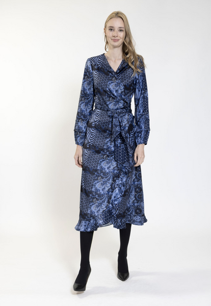 Harper Patch Design Wrap Dress