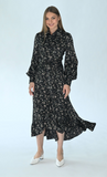 Maple Cliff Silky Floral Tie Front Dress
