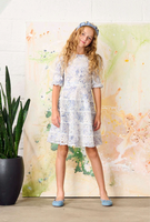 Porter Watercolor Eyelet Tiered Dress