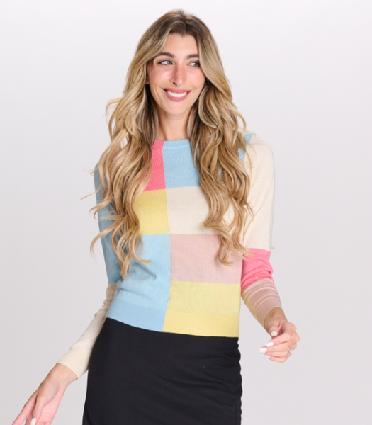 OOTD Color Blocked Sweater