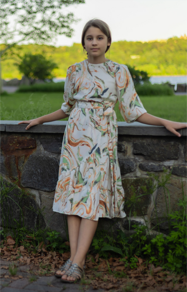 Miss Issippi Marble Print Wrap Dress