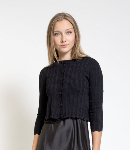 Donna Bella Wave Rib Cable Knit Sweater