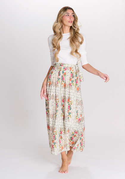 Parcelle Tucked Waist Floral Skirt