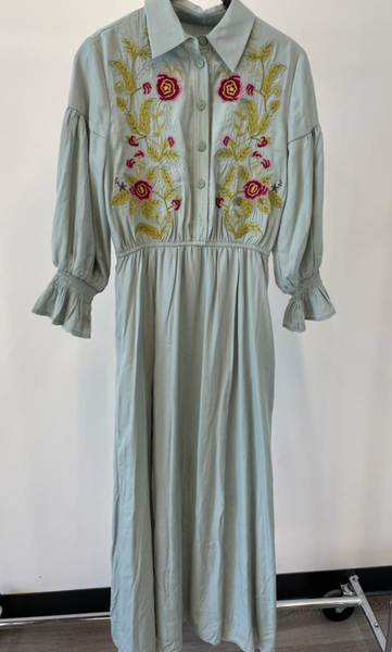 La Storia Embroidered Color Flower Dress La Storia Embroidered Color Flower Dress