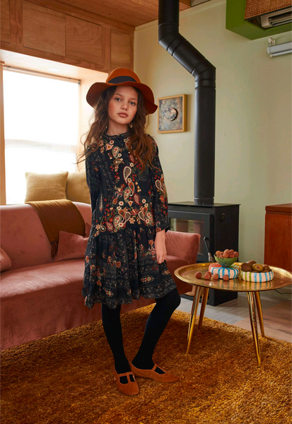 Porter Paisley Embroidered Dress