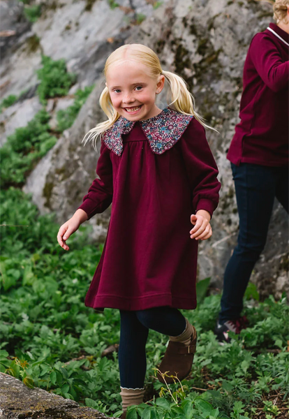 Lil Legs Floral Collar Sweatshirt Dress