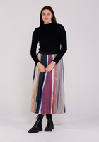 Ivee Wide Stripe Pleated Skirt