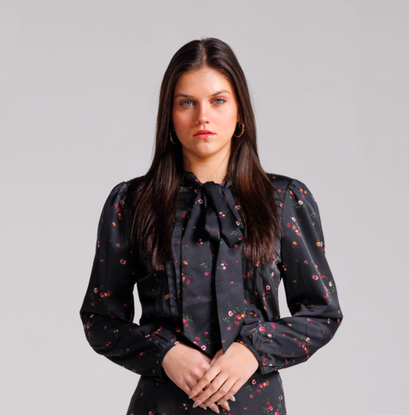 Ivee Mini Floral Pintuck Blouse