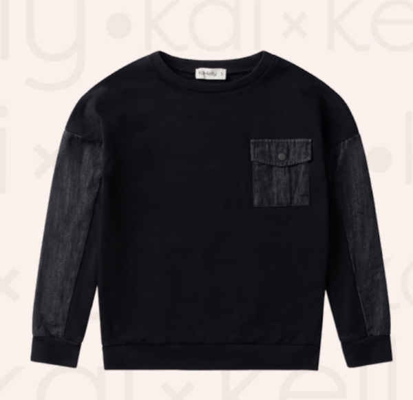 Kai Kelly Denim Pocket Sweatshirt