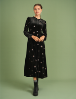 Noni Velour Flower Embroidery Dress