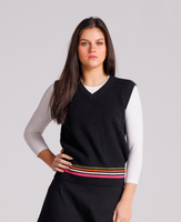 Cable Vest With Striped Waistband