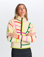 Paper Parachute Front Zip Striped Sweater