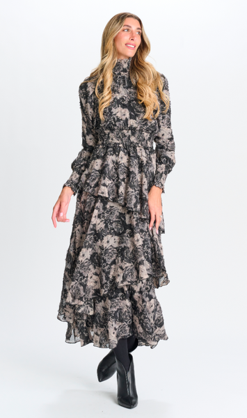 Paper Parachute Textured Floral Dress