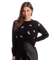 Donna Bella Embroidered Flowers Sweater