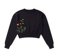 Pose Embroidered Vibrant Embroidered Flower Sweater