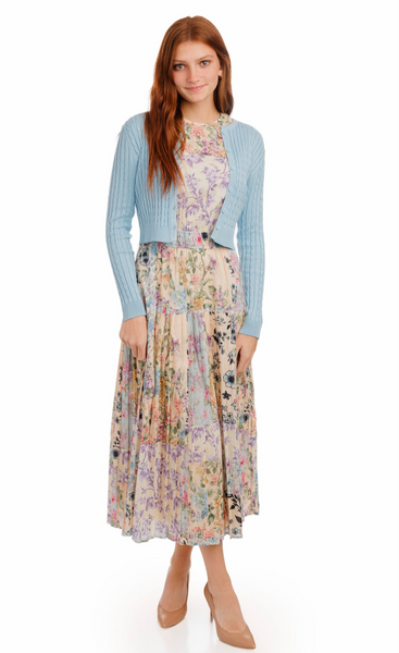 Donna Bella Patchwork Jumper & Light Blue Cardigan