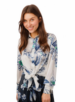 Metallic Floral Silk Top