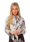 Metallic Floral Silk Top