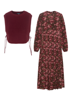 Noni Floral Dress w Knit Vest as Set