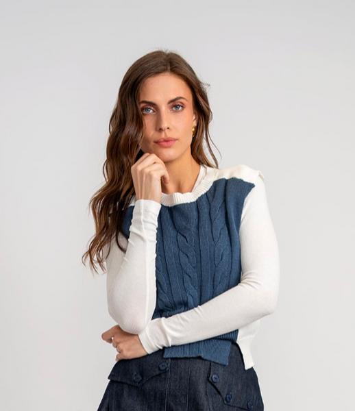 Ginger Cable and Rib Knit Top