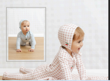 Mi Amour Gingham Playset Footie, Hat & Blanket