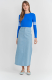 Urban Stripe Straight Denim Skirt