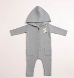 Bee & Dee Fuzzy Bunny Hooded Romper