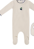 Mi Amour Berry Sweet Embroidered Footie & Hat
