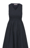 Minimal/ Mallory Merlot  V Detail Pinstriped Jumper & Vex Blouse