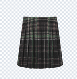 Tustello Plaid Printed Crewneck Vest & Pleated Skirt Set