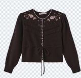 Minimal Embroidered Knit Cardigan & Slip Dress