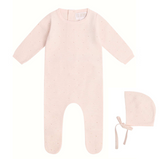 Mi Amour Elegant Eyelet Knit Footie & Hat