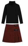 Mode Avant Turtleneck & Plaid Skirt
