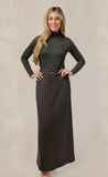 Metallic High Waisted A-Line Skirt